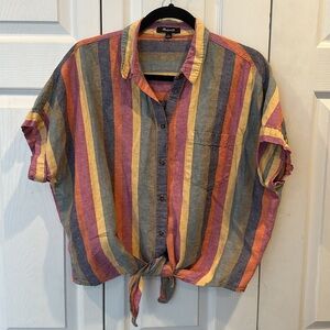 MADEWELL Striped Front Tie Top
